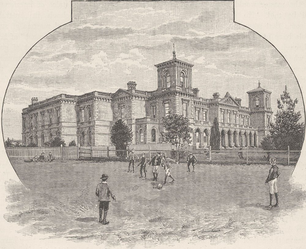 AUSTRALIA. Education. Wesley College, Melbourne 1890 old antique print picture